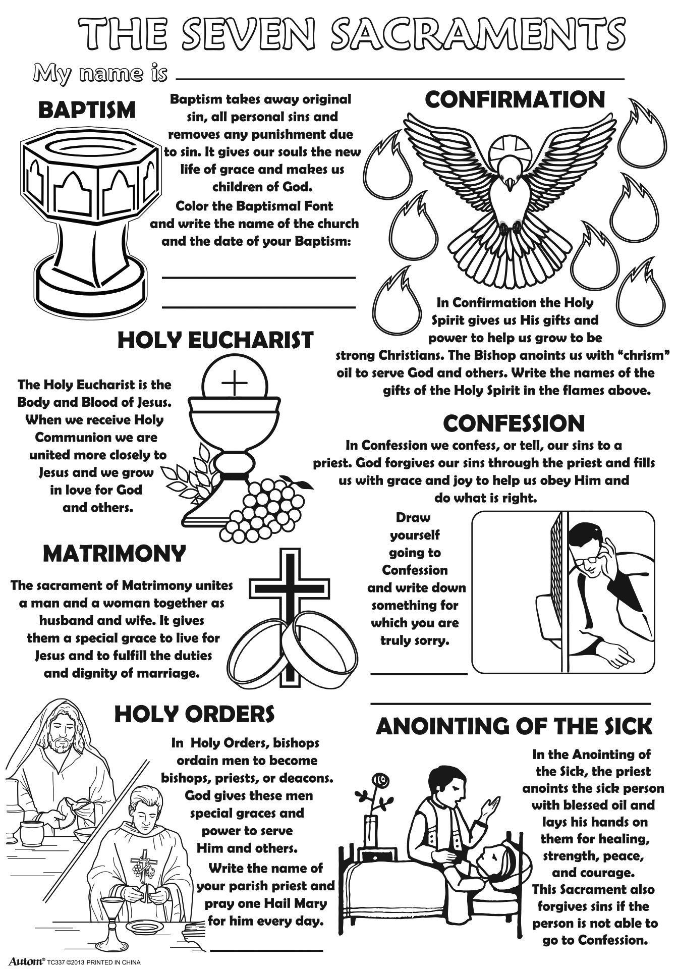 Free Printable 7 Sacraments Worksheet Customize And Print