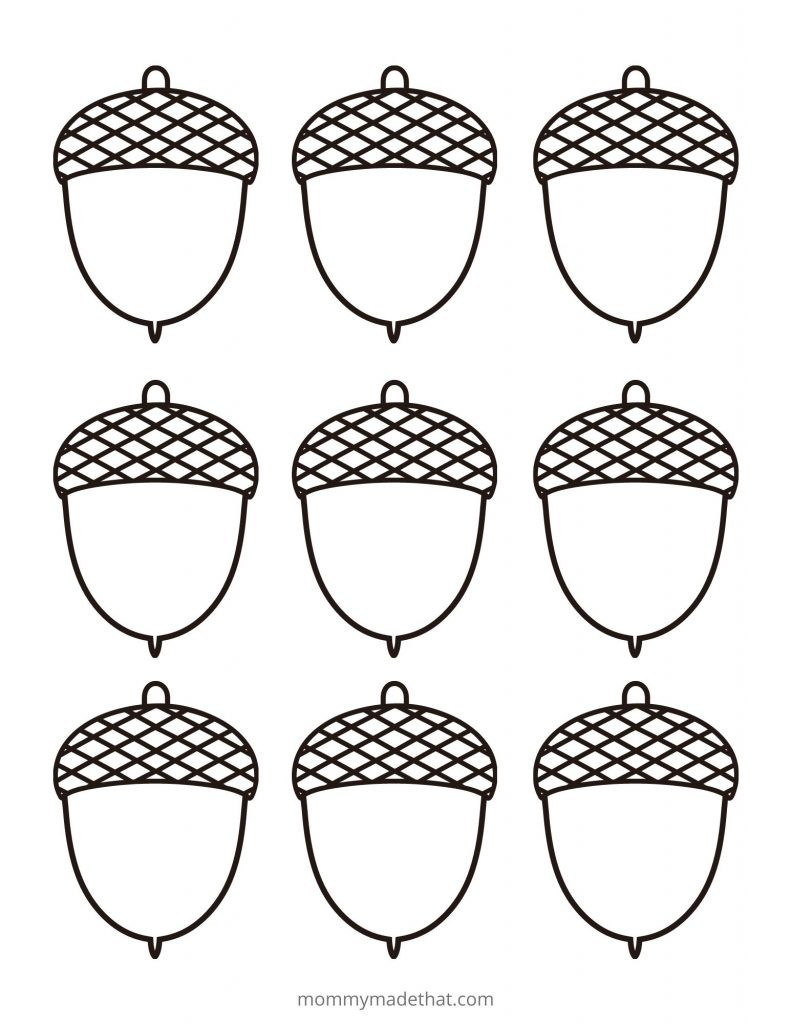 Free Printable Acorns Printable Calendars AT A GLANCE