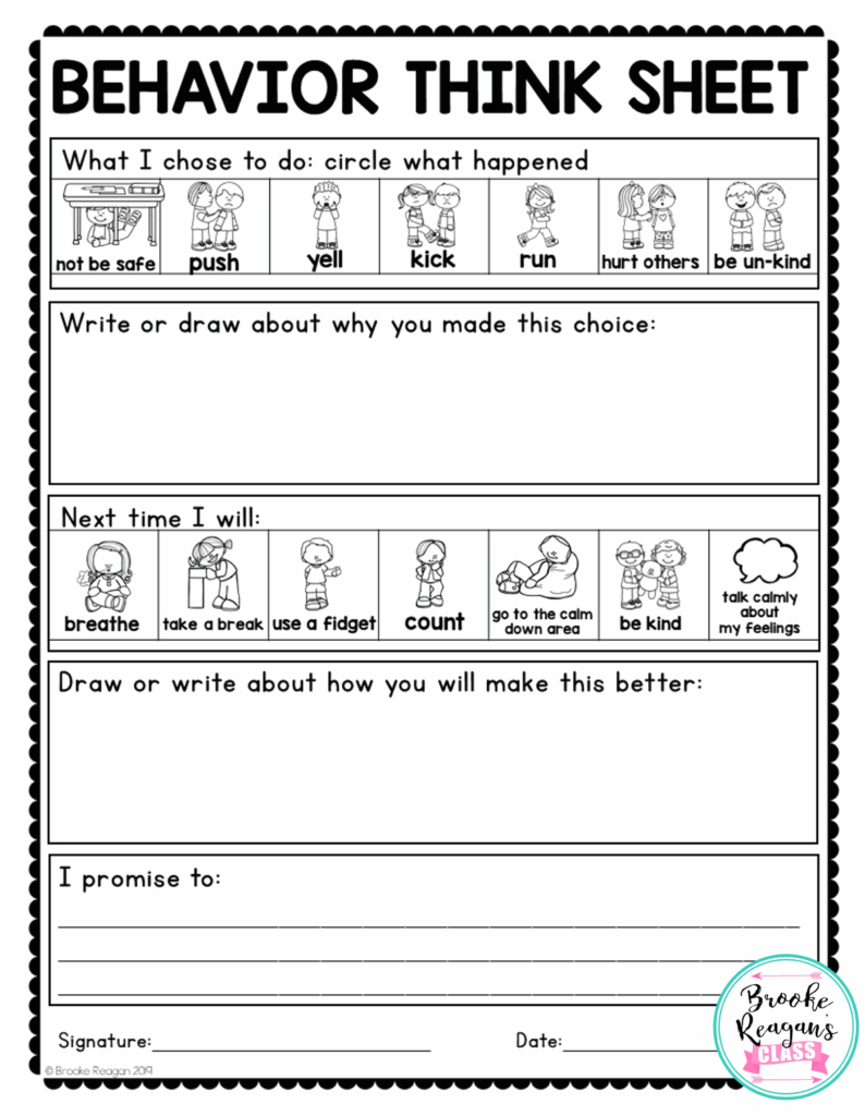 Free Printable Behavior Worksheets