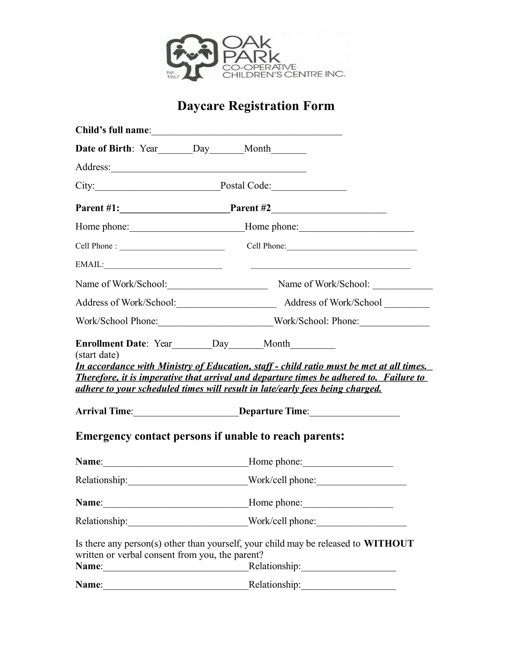 Free Printable Daycare Registration Forms Printable Forms Free Online Free Printable Daycare Registration Forms Printable Forms Free Online