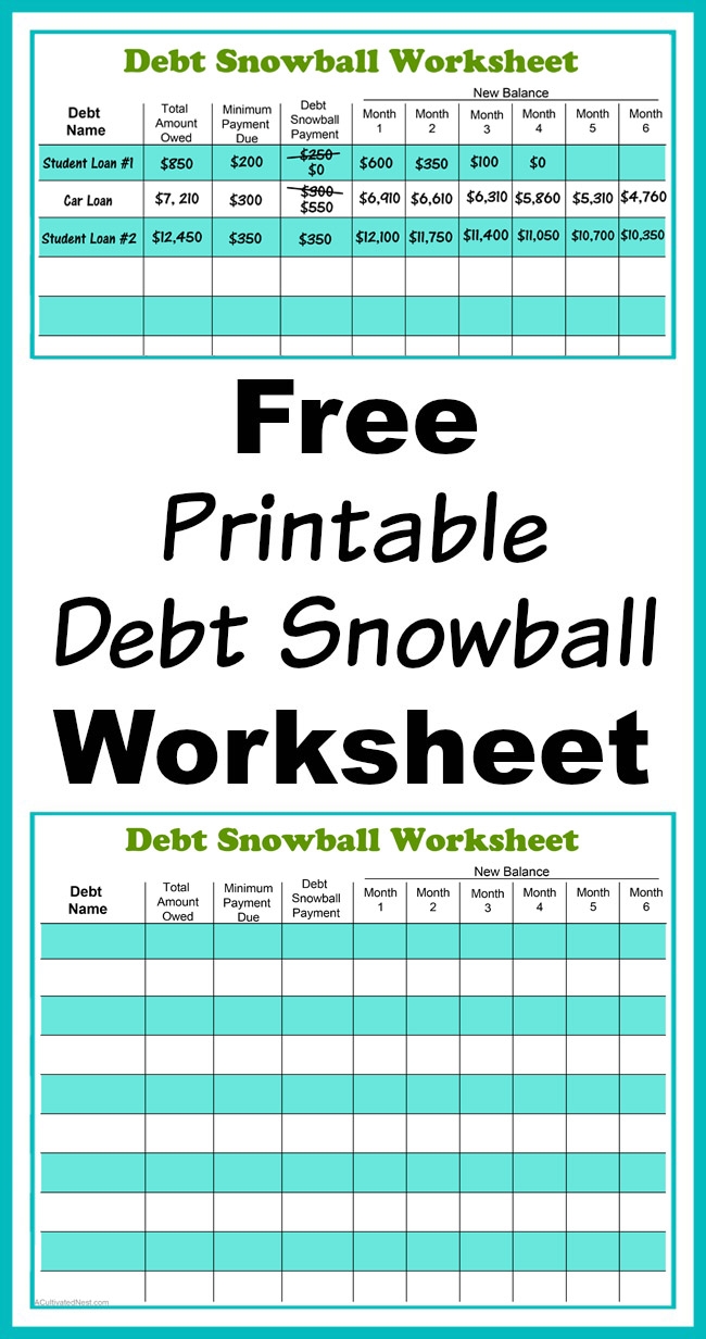 Free Printable Debt Snowball Worksheet Pay Down Your Debt 2024 