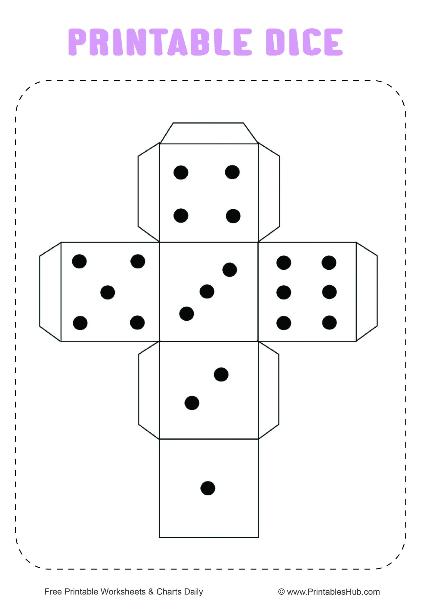 Free Printable Dice Template PDF Blank And With Dots Printables Hub Free Printable Dice Template PDF Blank And With Dots Printables Hub