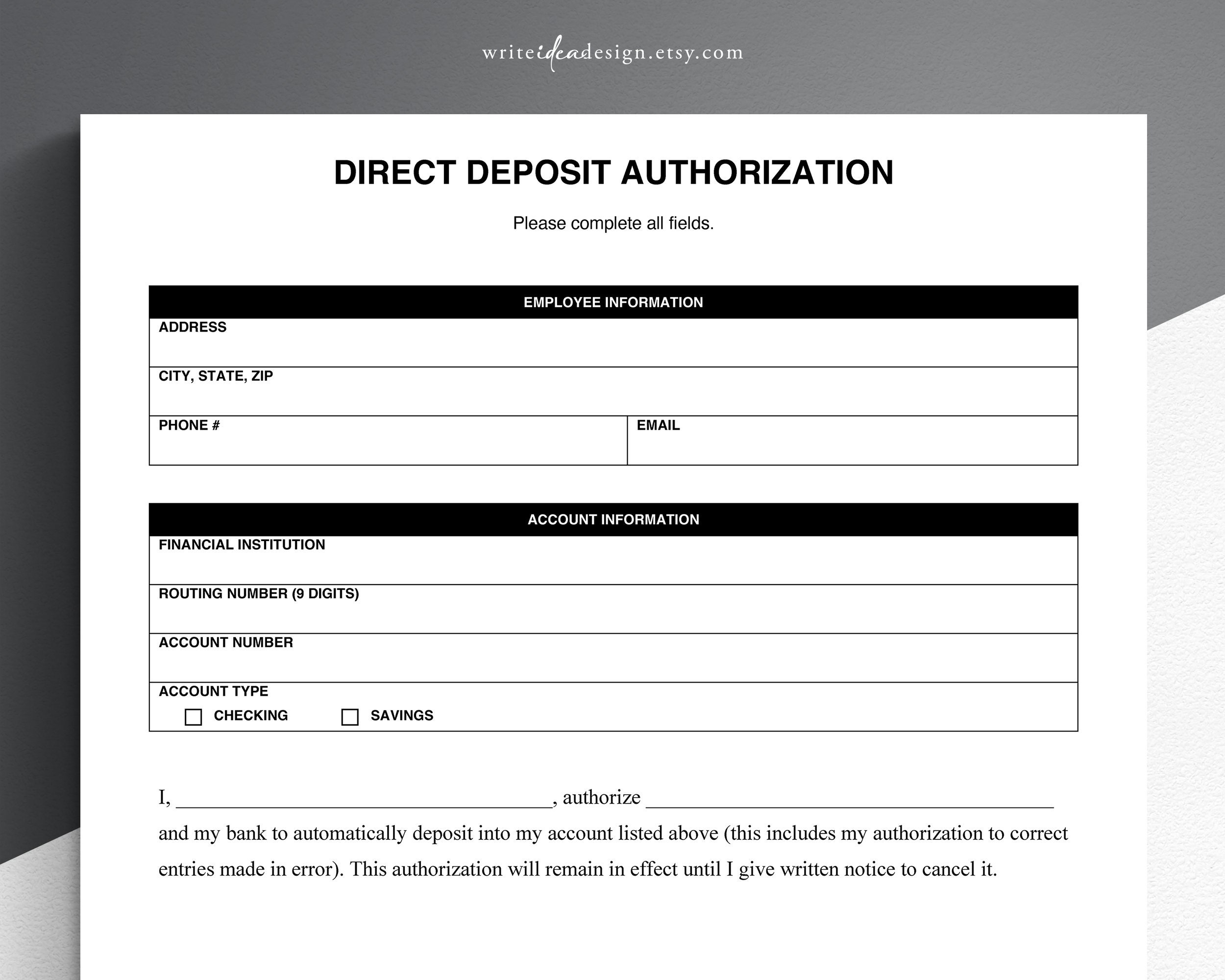 Free Printable Direct Deposit Form Cra Download Free Printable Direct Free Printable Direct Deposit Form Cra Download Free Printable Direct