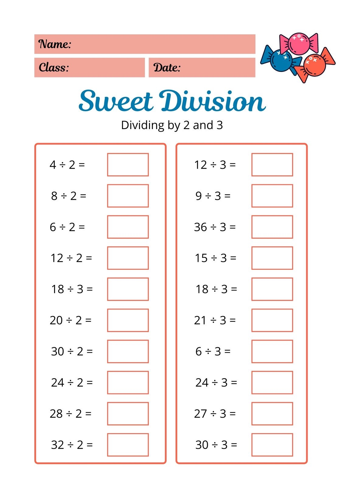 Free Printable Division Worksheets Easy Practice Printables For 