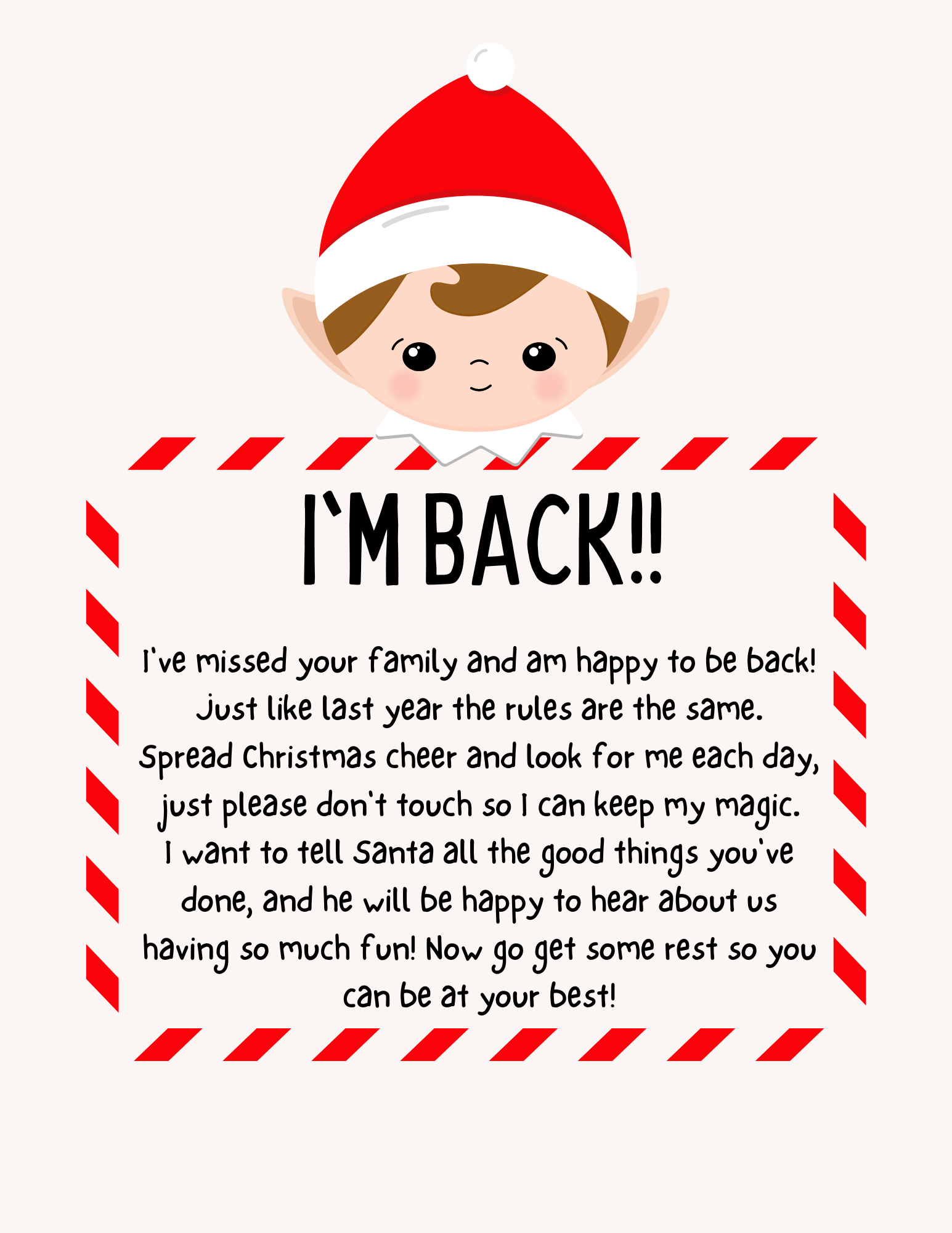 Free Printable Elf On The Shelf Arrival Letter Letter Structure Basics
