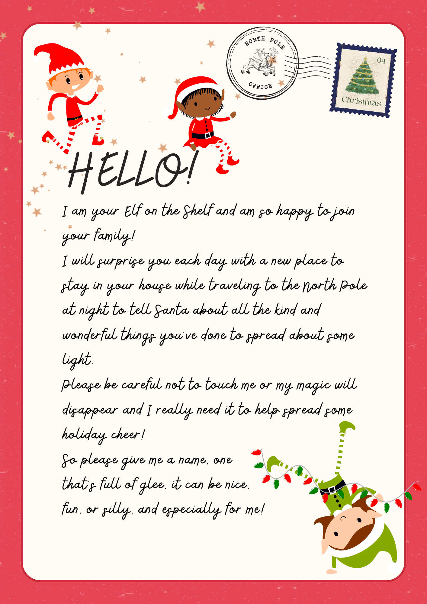 Free Printable Elf On The Shelf Welcome And Goodbye Letters Elf On Free Printable Elf On The Shelf Welcome And Goodbye Letters Elf On