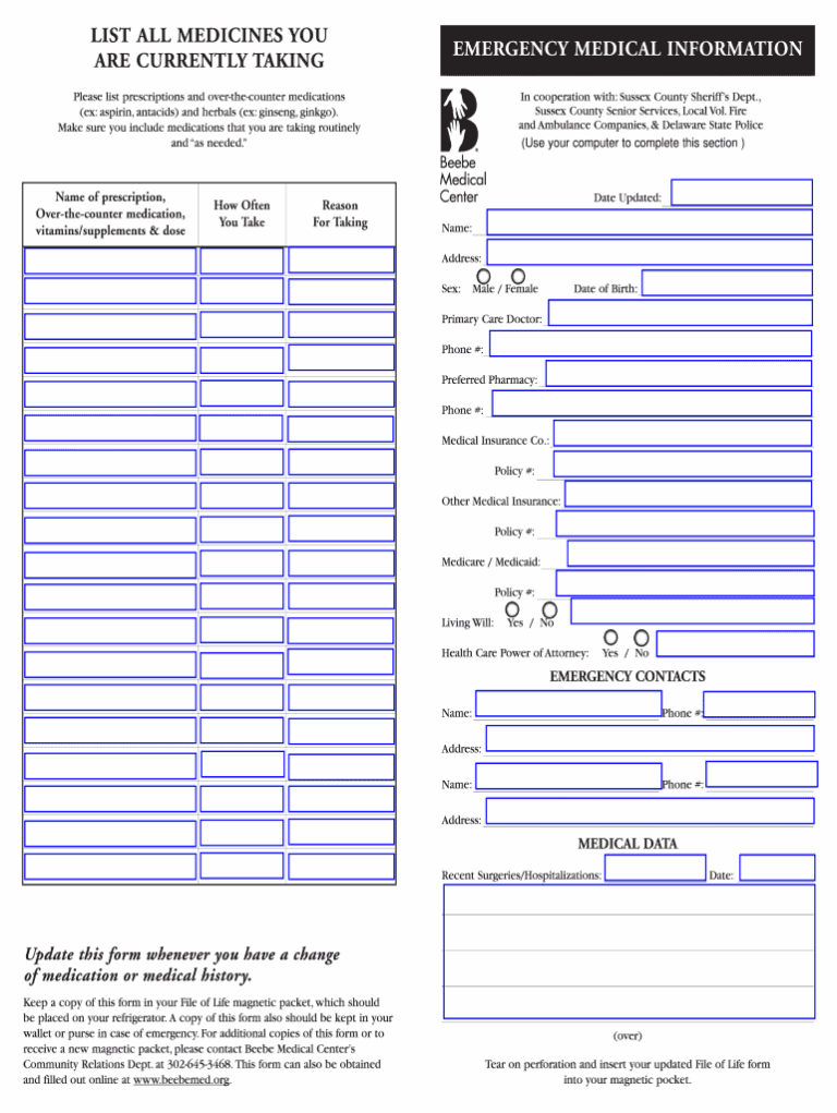 Free Printable File Of Life Forms: Organize Your Important Information ...