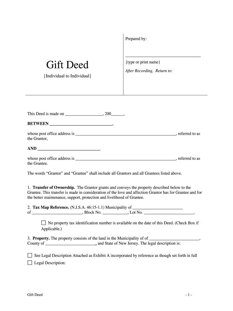 Free Printable Gift Deed Form Printable Templates