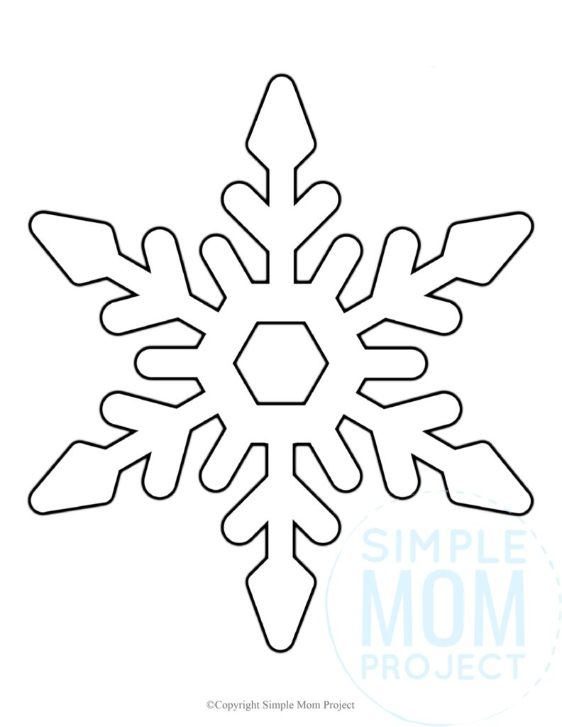 Free Printable Large Snowflake Templates Simple Mom Project