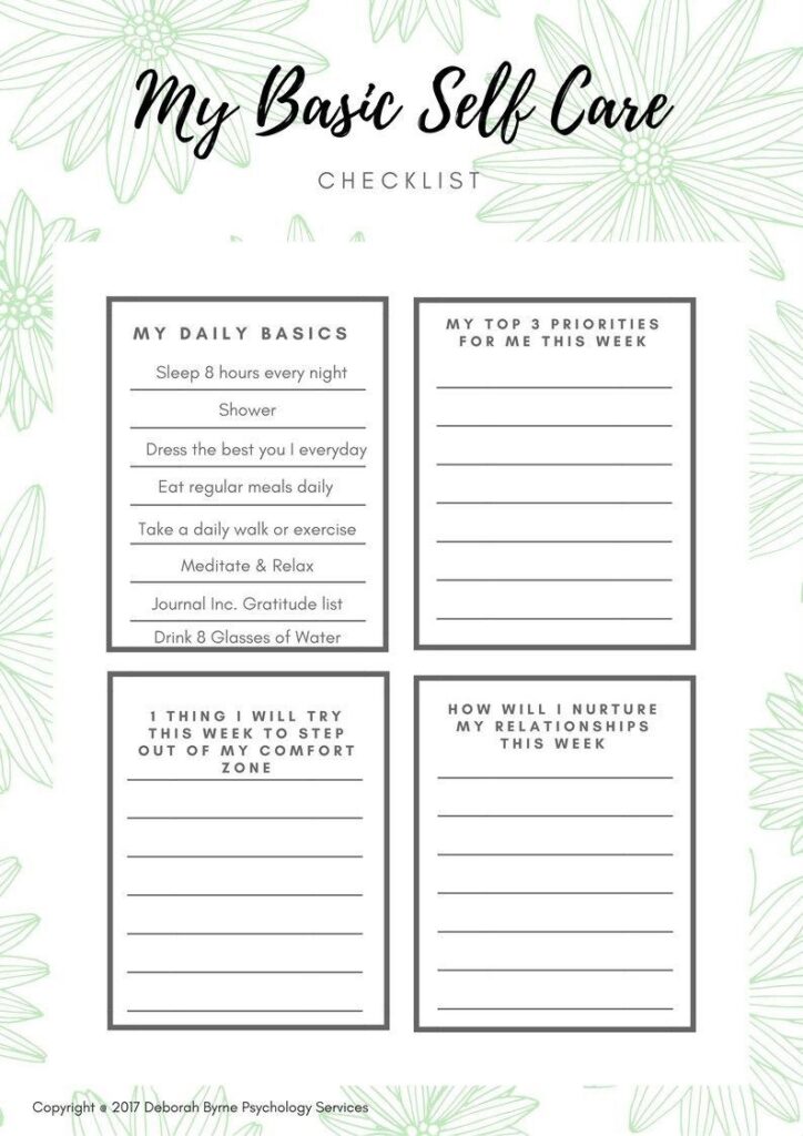 Free Printable Mental Health Worksheets
