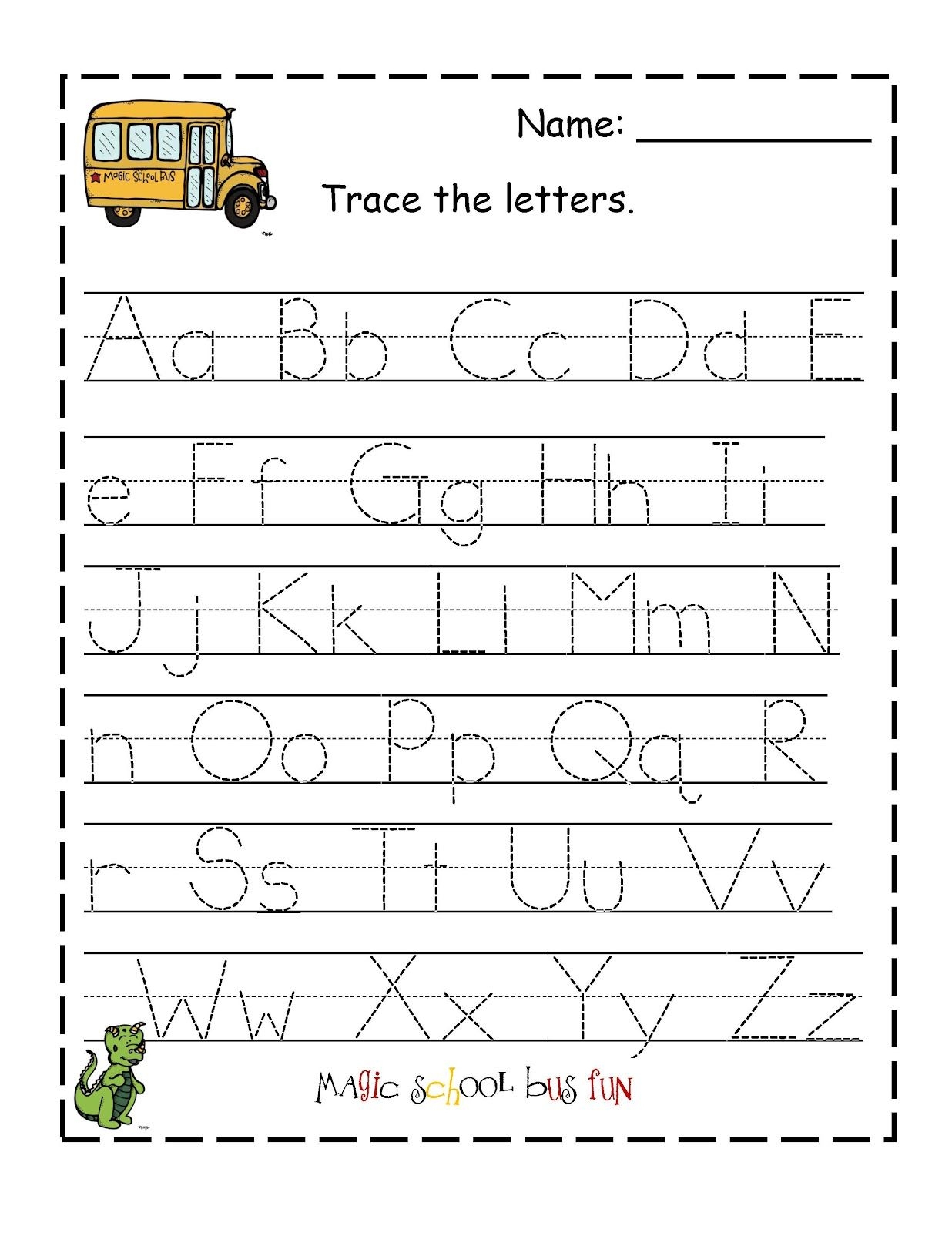 Free Printable Pre K Worksheets Name Tracing