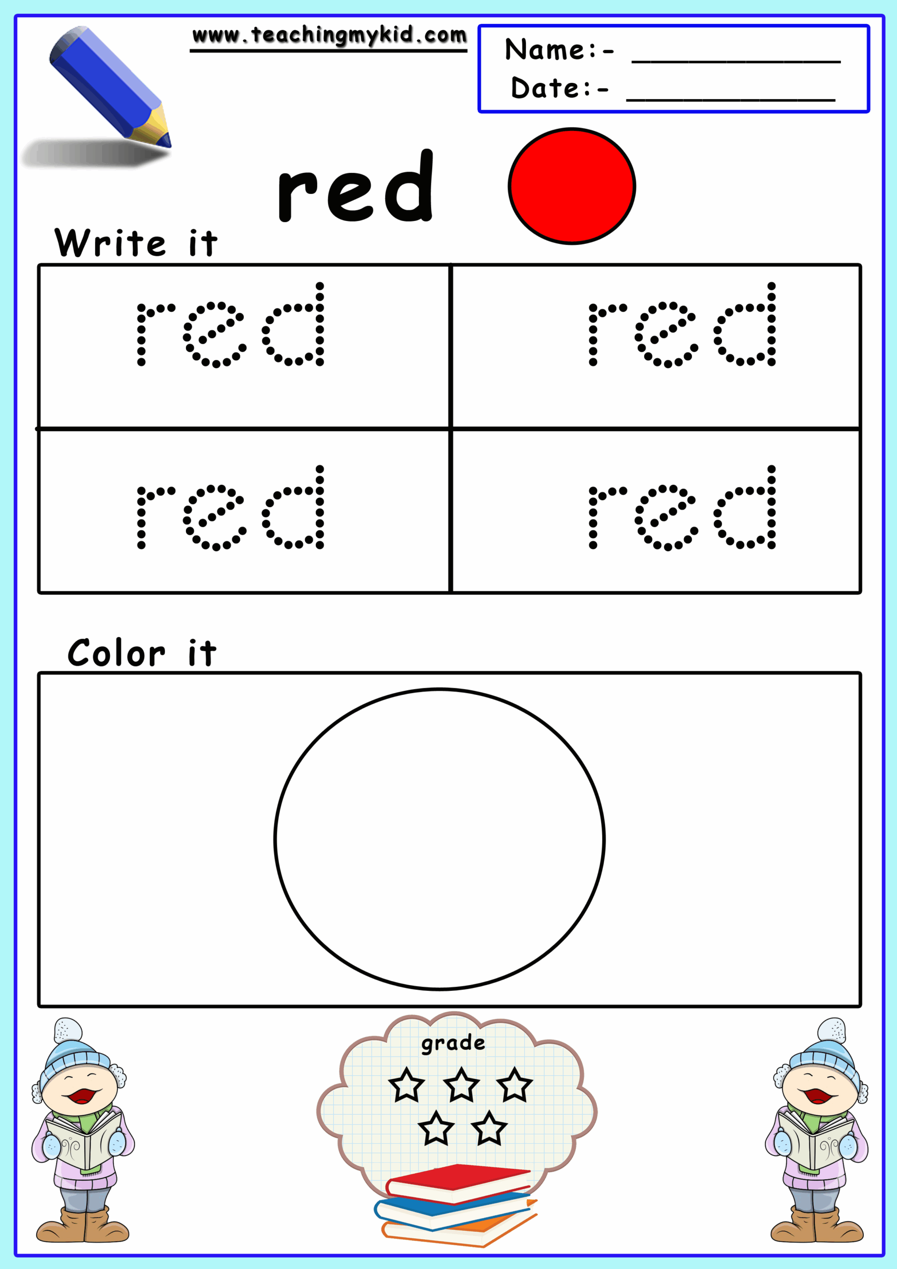 Free Printable Preschool Worksheets Color Identification Teaching  Free Printable Preschool Worksheets Color Identification Teaching