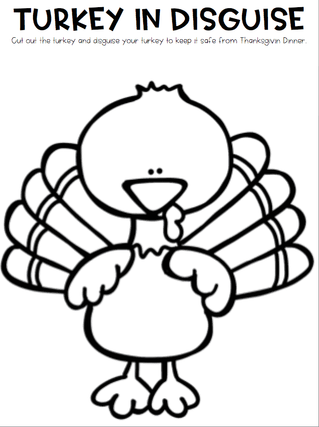 Free Printable Turkey In Disguise Printable Outfits