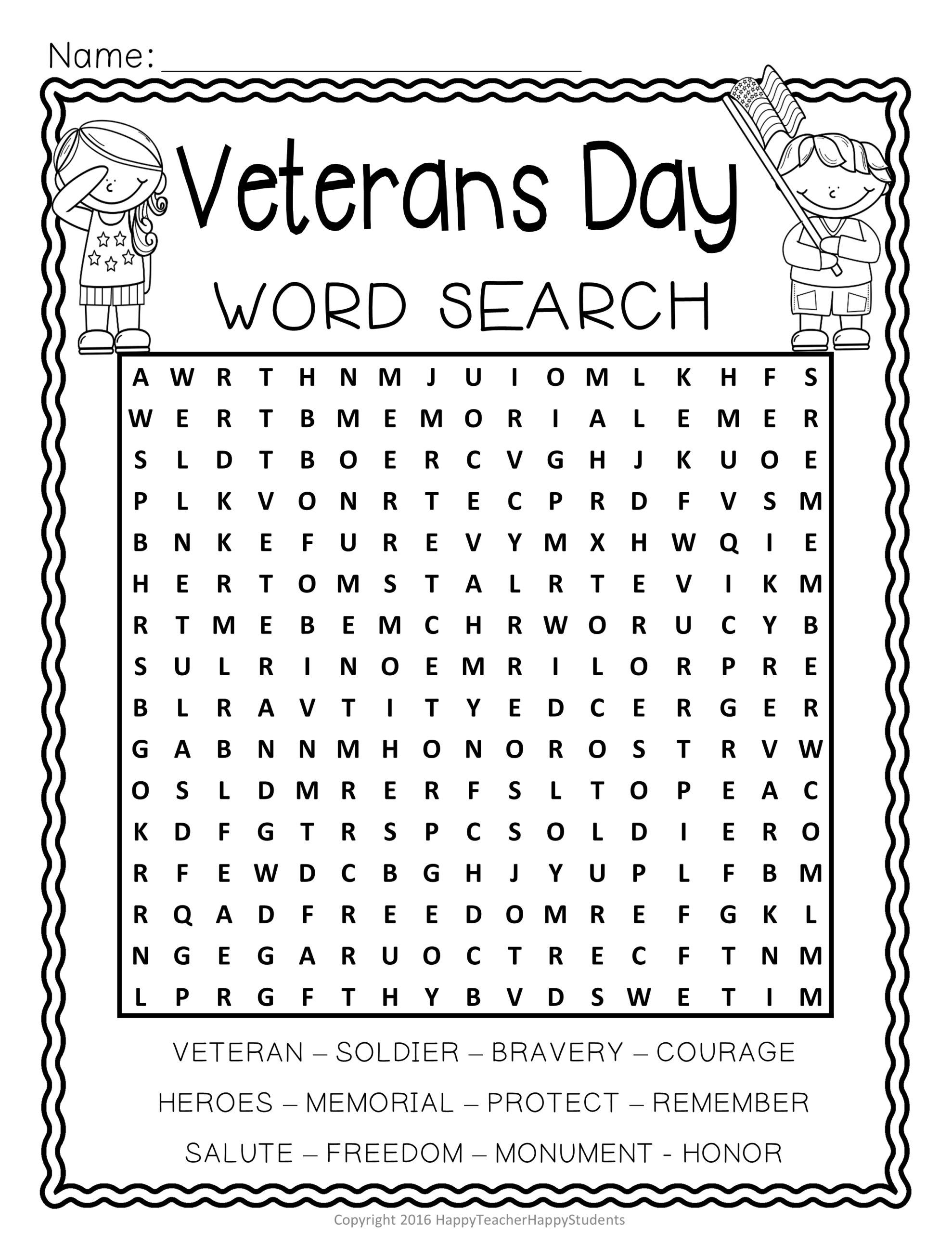 Free Printable Veterans Day Activities