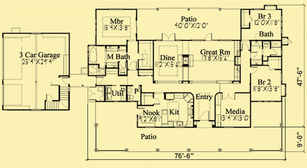 French Country Style House Plans For Classic 3 Bedroom Home