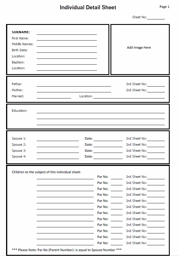 Genealogy Worksheets