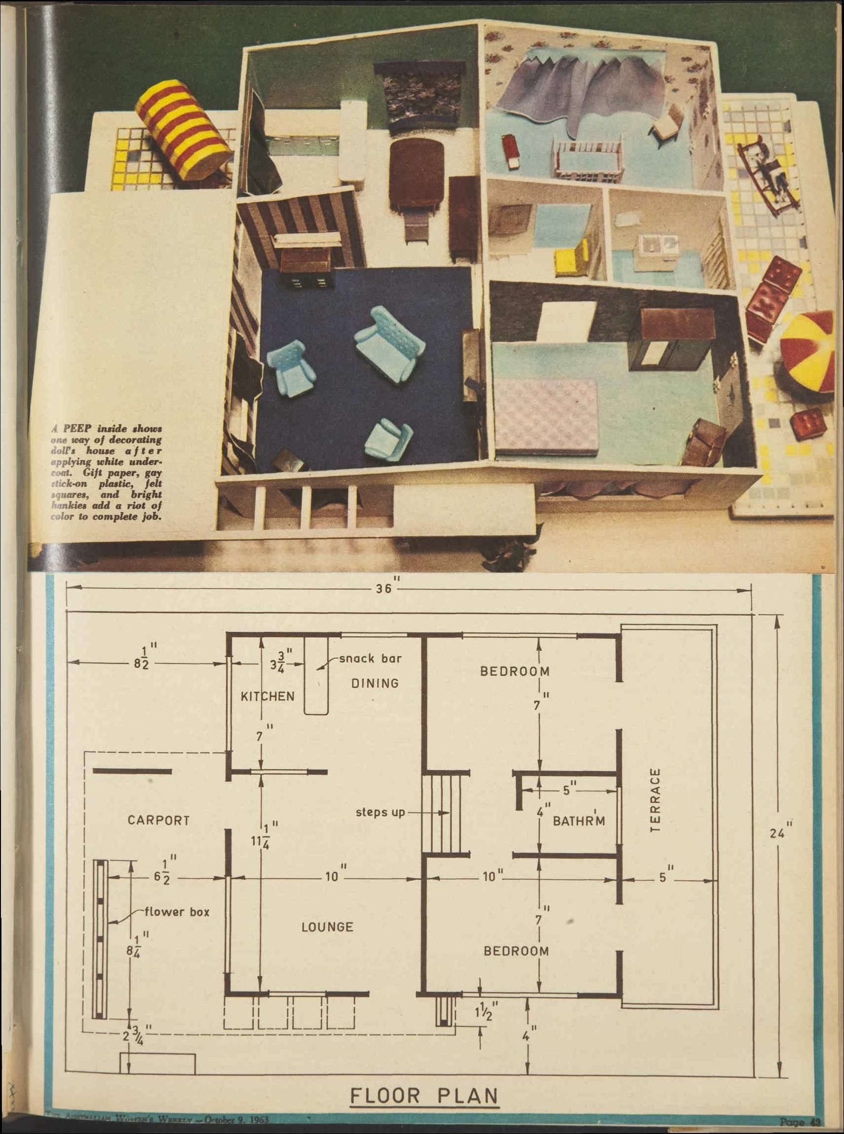 House Plan Plans For A Split level 1960s Doll 39 s House 9 Oct 1963 The 