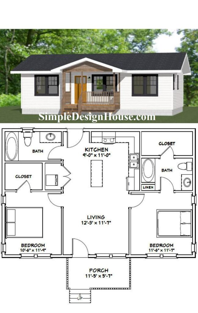 House Plans 1000 Sq Ft 2 Bdrm 2 Baths Little House Plans Small