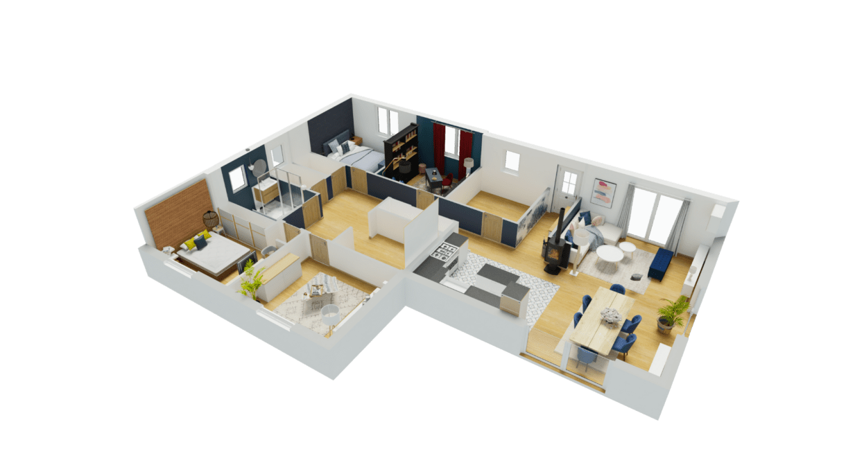 How To Design L Shaped House Plans With A 3D Floor Planner HomeByMe How To Design L Shaped House Plans With A 3D Floor Planner HomeByMe