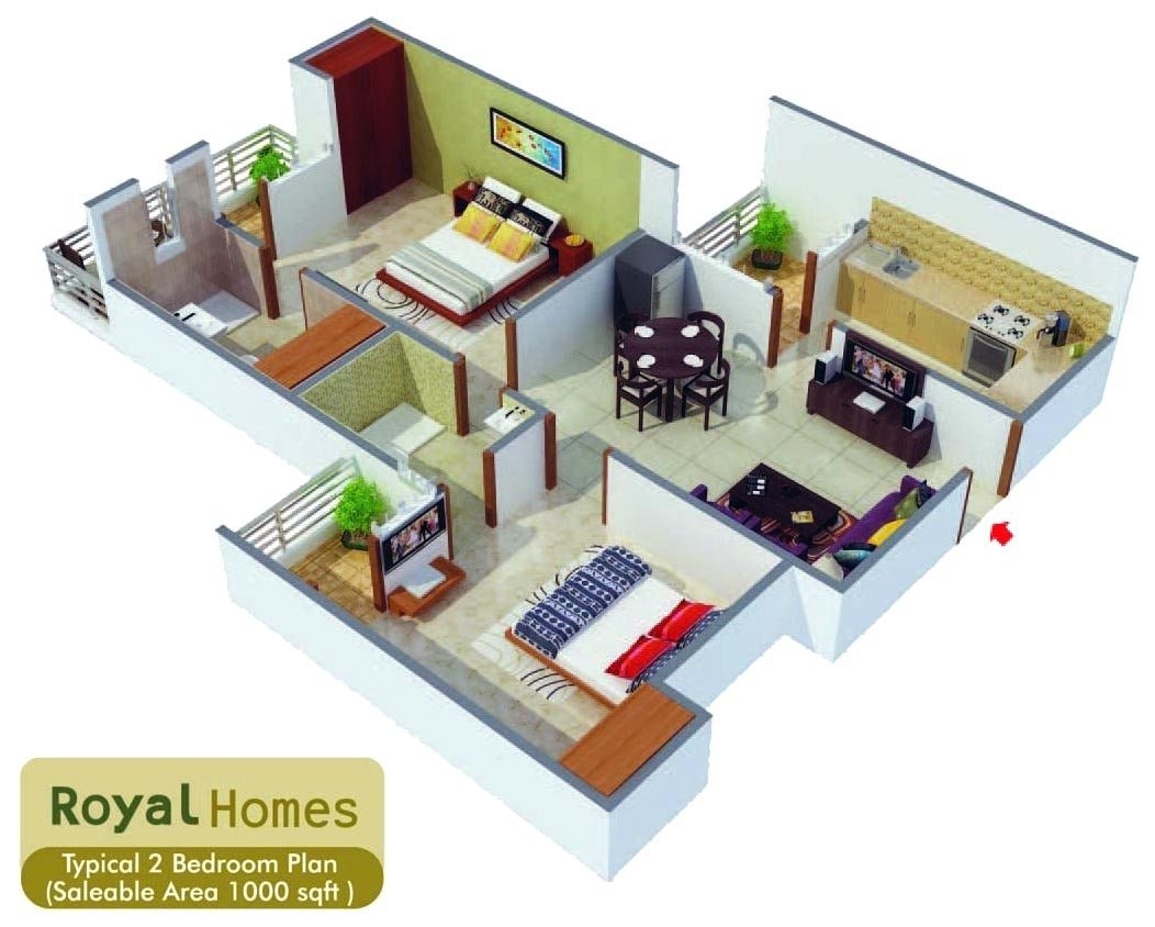 Indian House Plans 1000 Sq Feet 1000 Square Feet Home Plan With 2