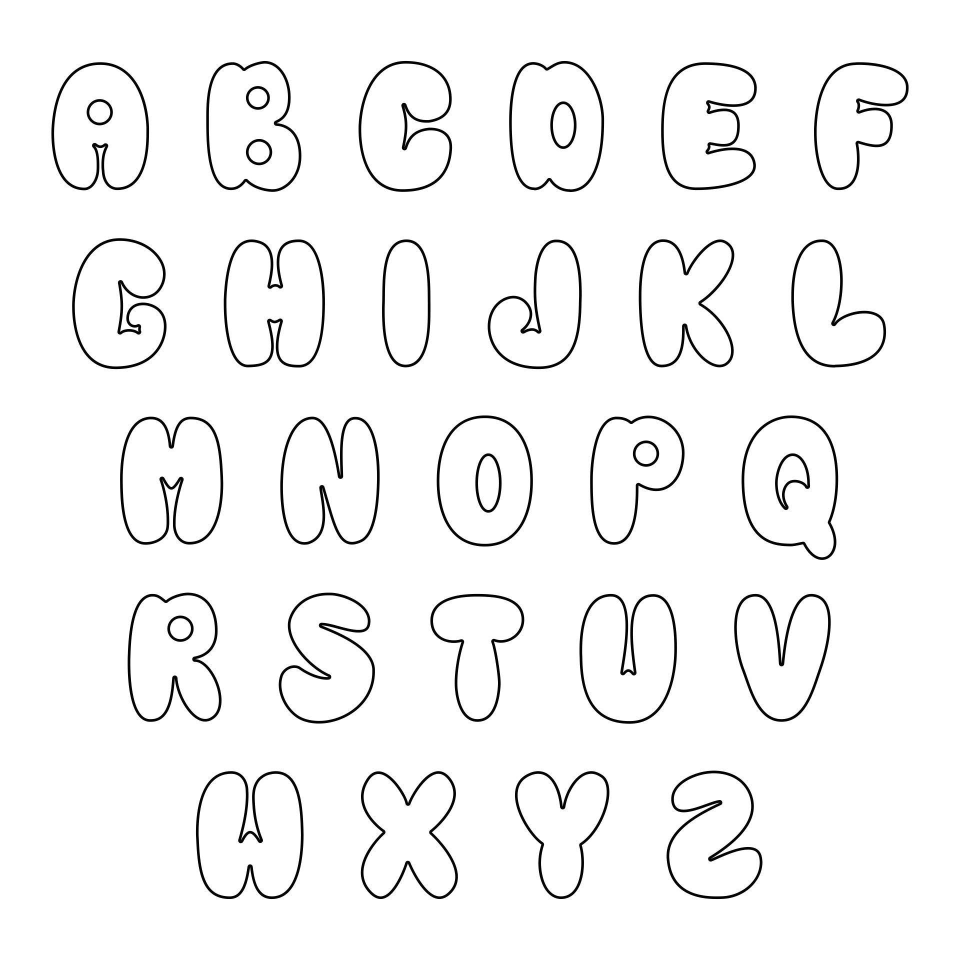 Large Bubble Letters 10 Free PDF Printables Printablee
