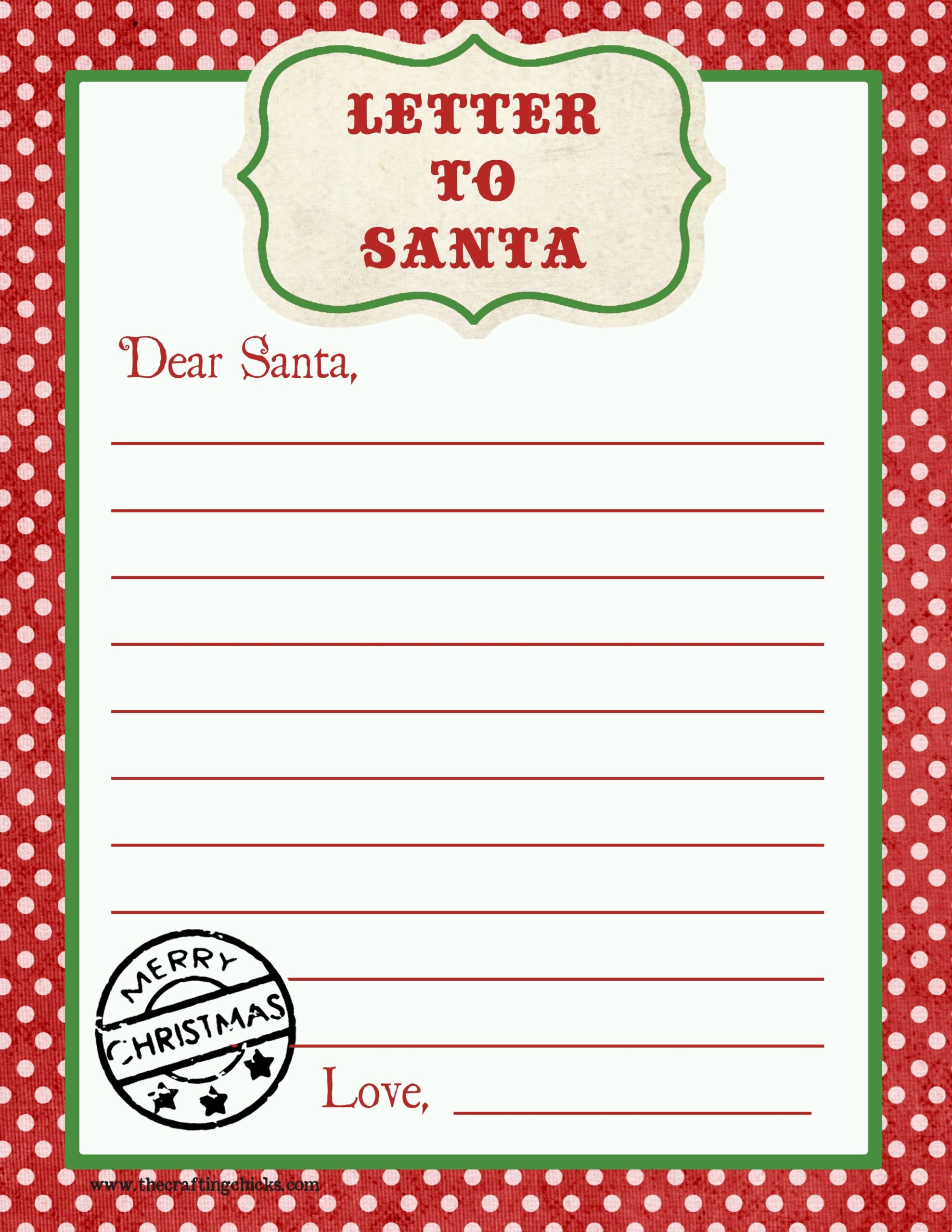 Letter To Santa Free Printable Download Christmas Letter Template 