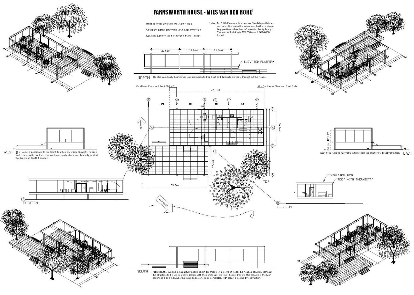 Mies Van Der Rohe Farnsworth House Mimari Sunum Mimari Tasar m Tasar m