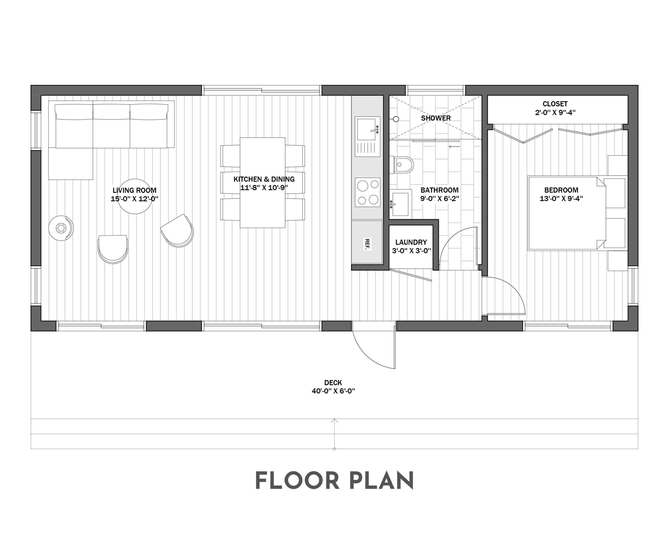 Modern Cabin House 16 X 40 640 Sq Ft Tiny House Architectural 