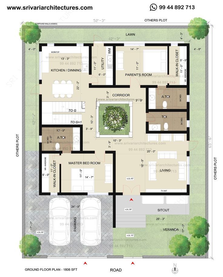 Modern Courtyard House Plans