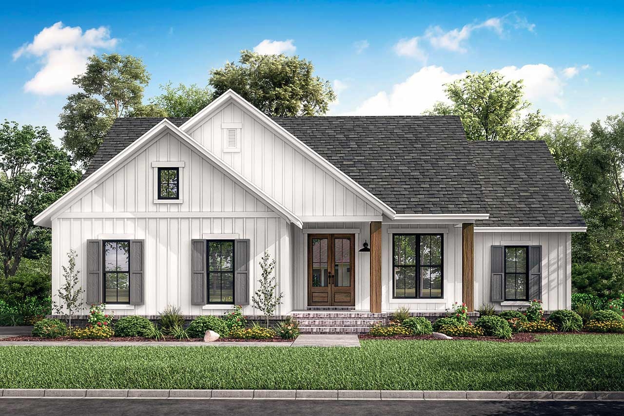 Modern farmhouse House Plan 3 Bedrooms 2 Bath 1398 Sq Ft Plan 50 394