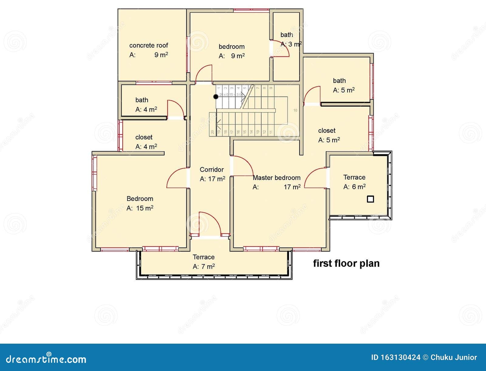 Modern House Plan Four Bedroom Stock Photo Image Of Four 4bedroom 