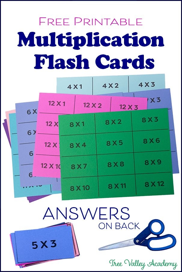 Multiplication Facts Printable Flash Cards