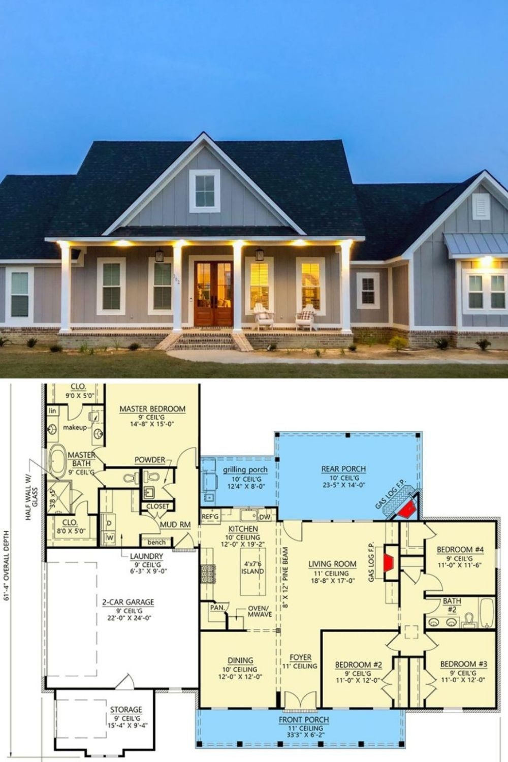 One Story Farmhouse Floor Plans