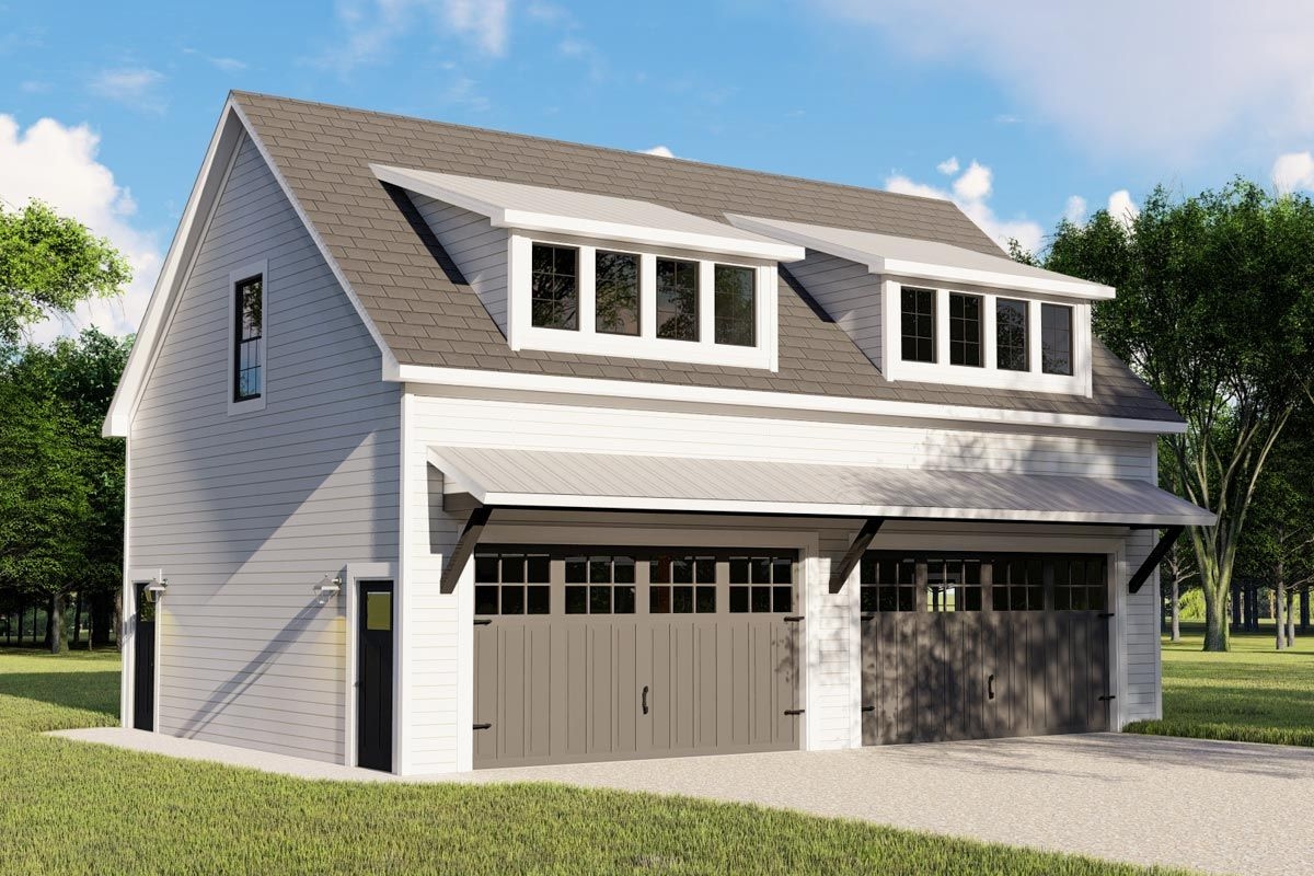 Plan 135017gra 2 Car Detached Garage Plan With Garage Apartment Above 