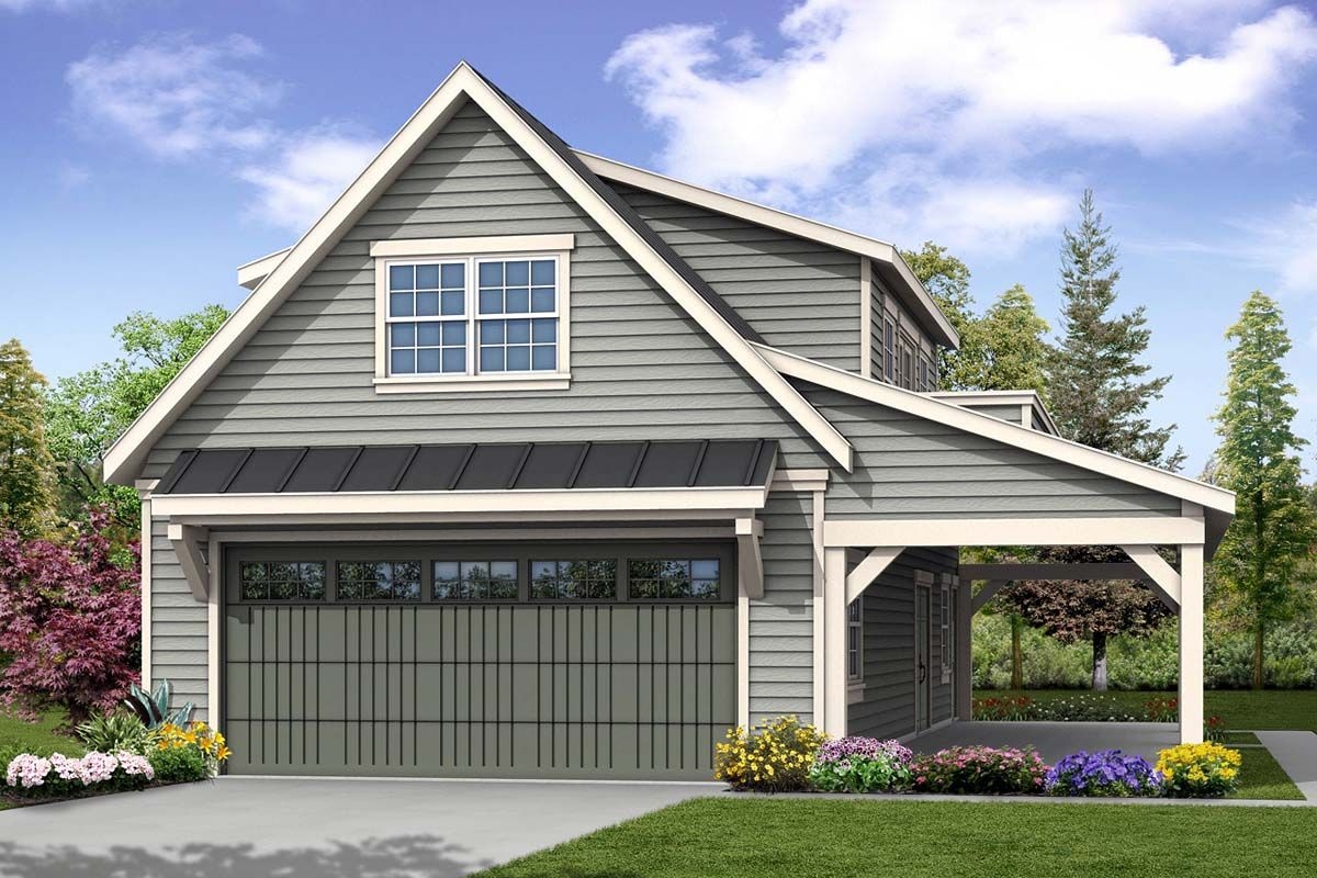 Plan 41277 Garage Garage Plan With Loft Over And Balcony 