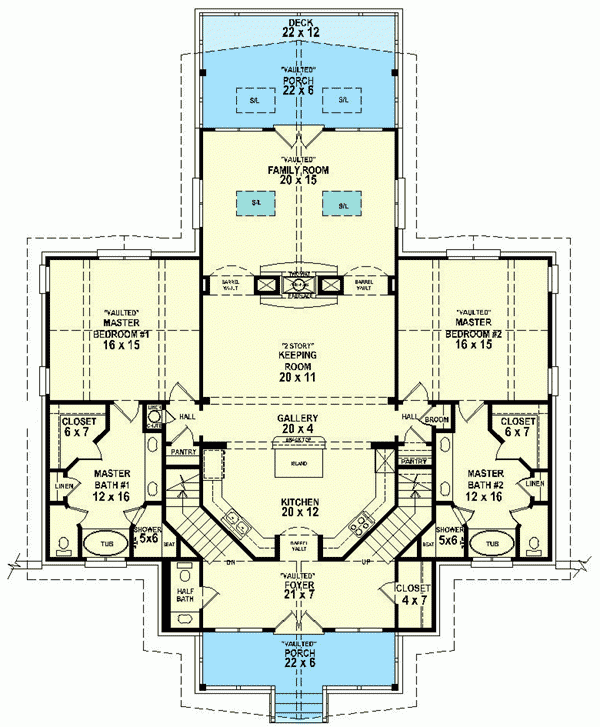 Plan 58566SV Dual Master Suites Master Suite Floor Plan Bedroom 