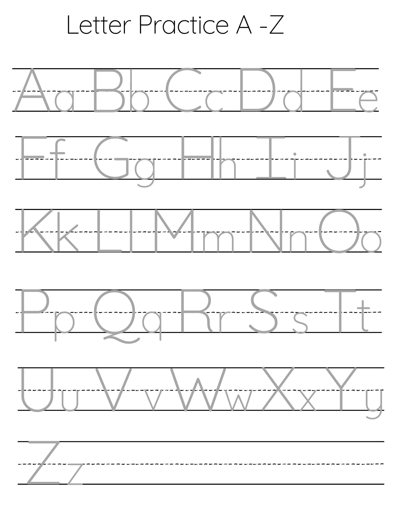 Practice Writing The Alphabet Printable Practice Writing The Alphabet Printable