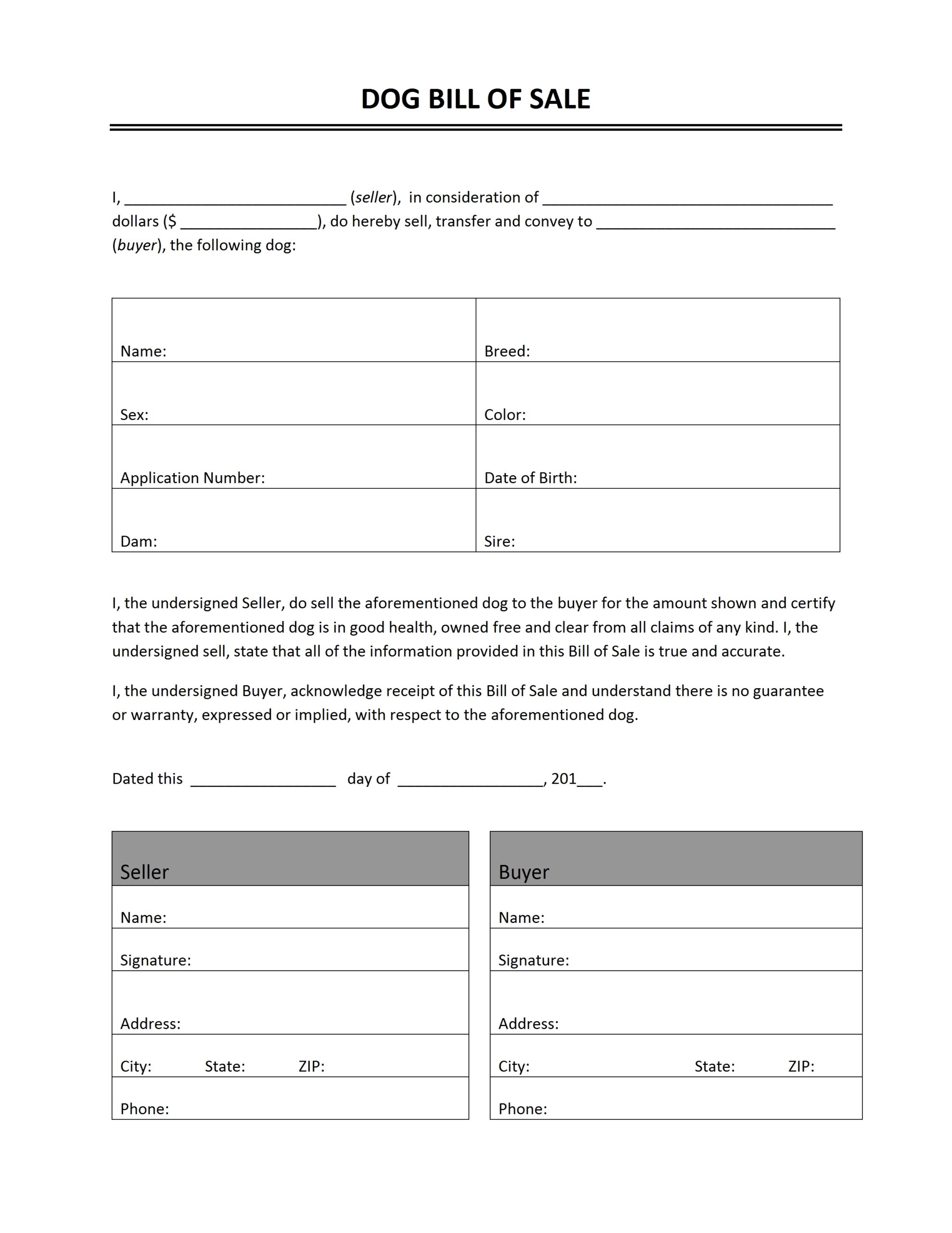 Printable Bill Of Sale Template Free Rewalin
