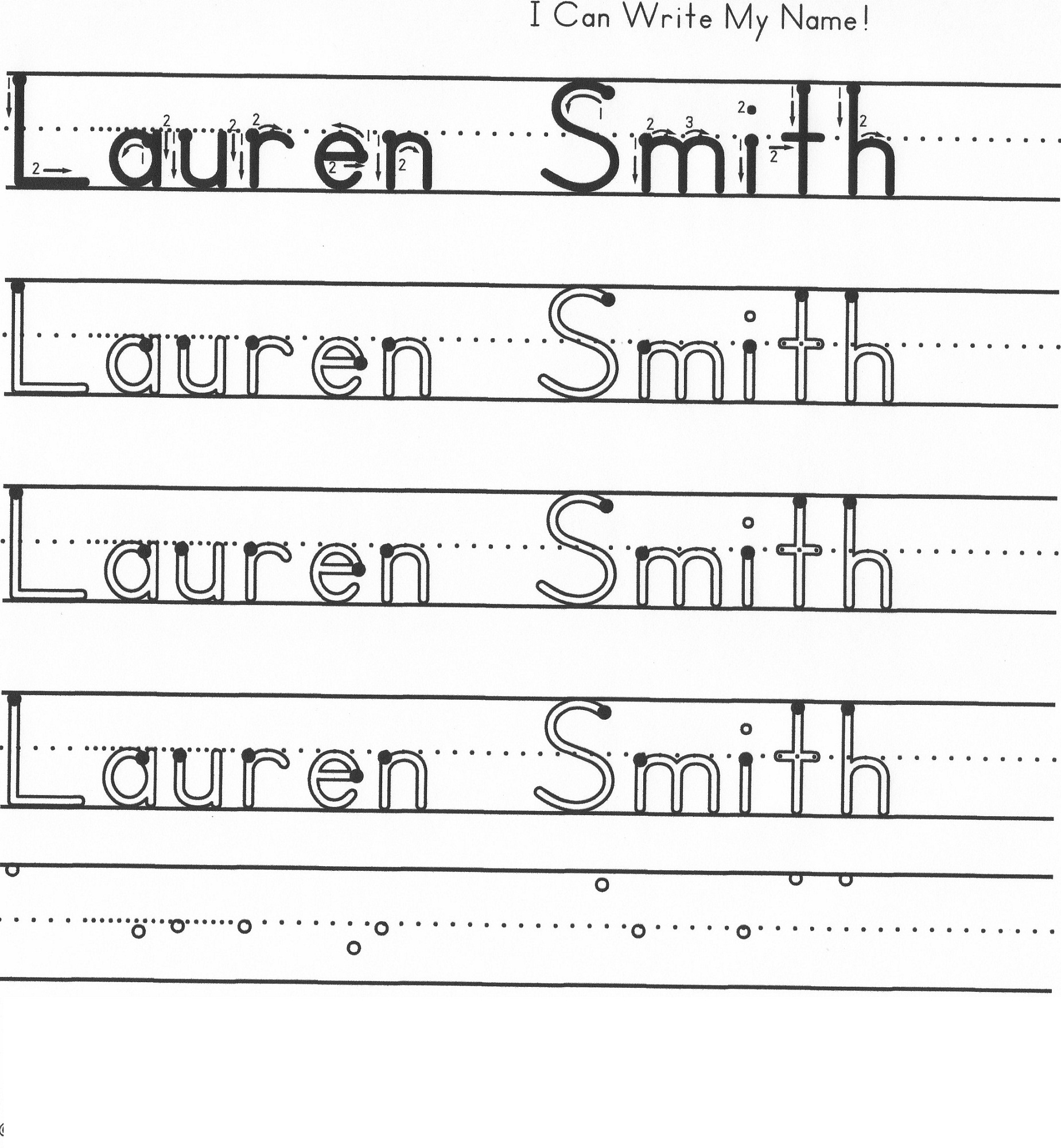 Printable Name Tracing Sheets