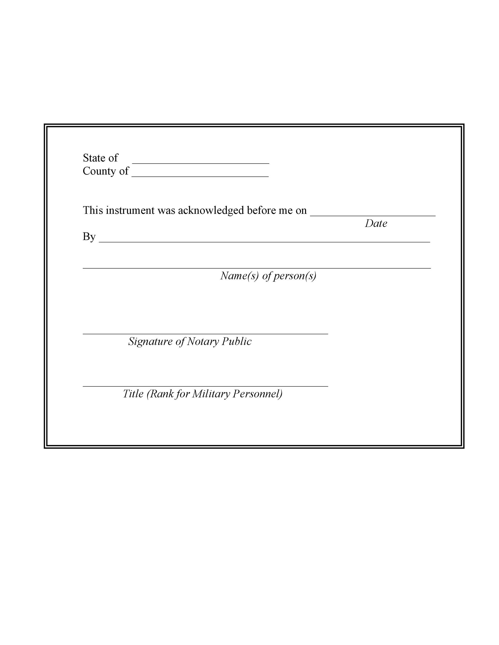Printable Notary Form Florida Printable Forms Free Online