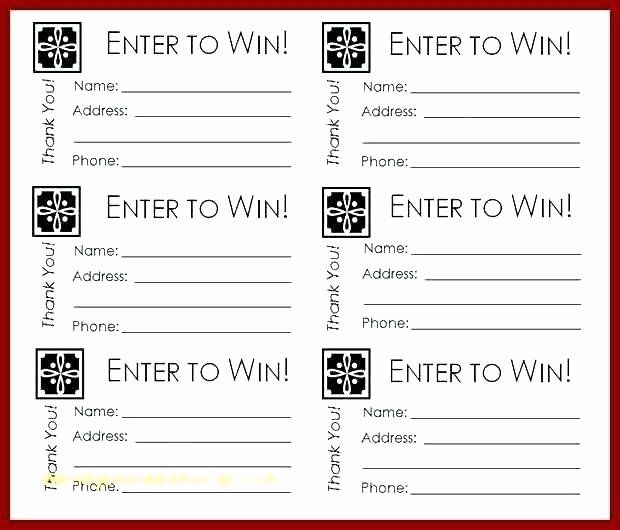 Printable Raffle Entry Form Template