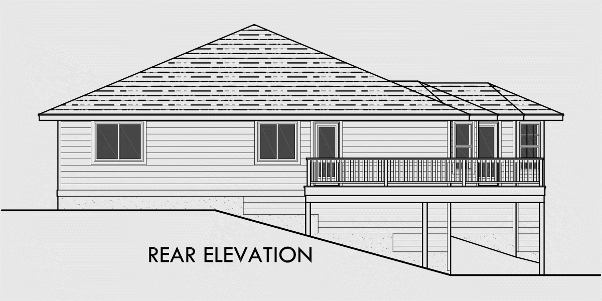 Side Sloping Lot House Plans Walkout Basement House Plans 10018