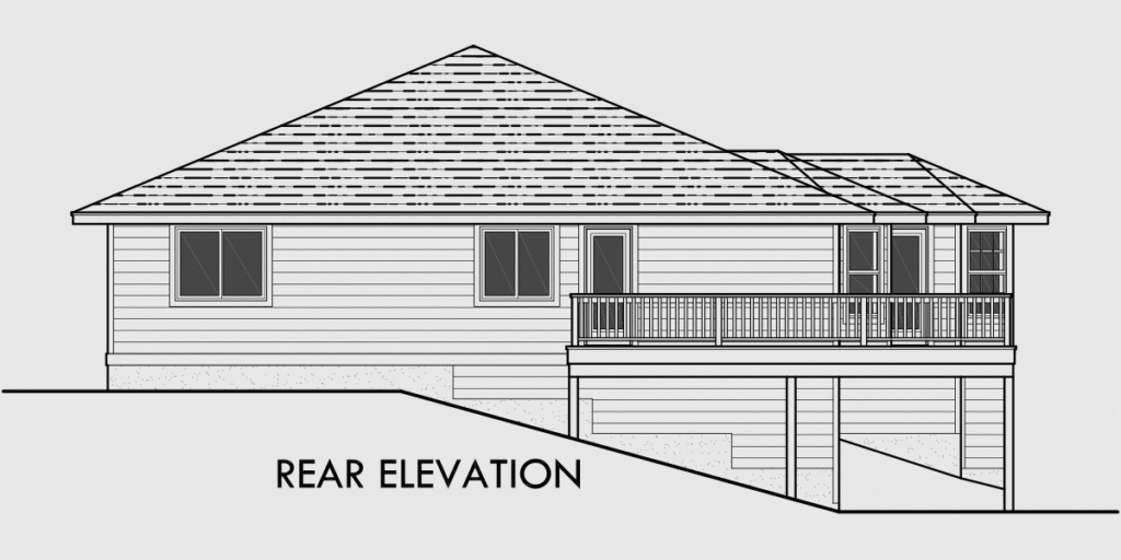 Side Sloping Lot House Plans Walkout Basement House Plans 10018
