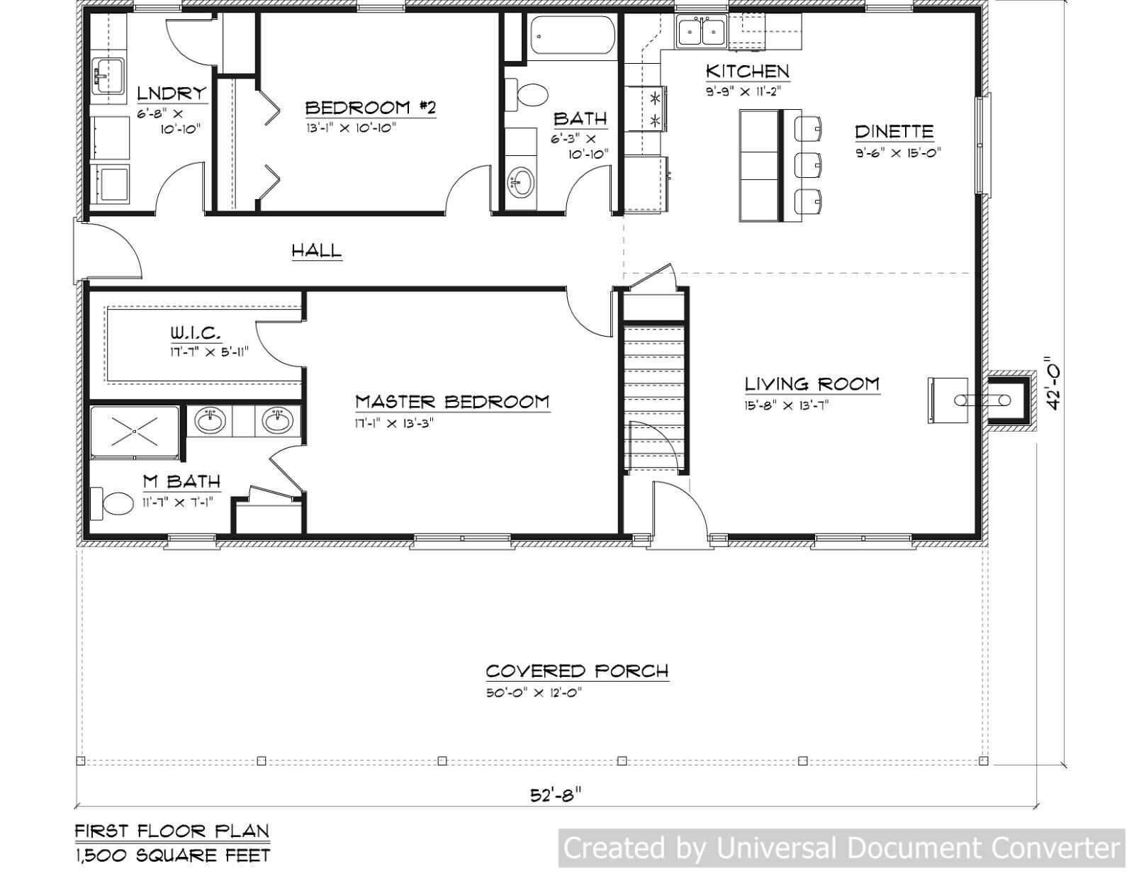 Simple One Story 2 Bedroom House Plans
