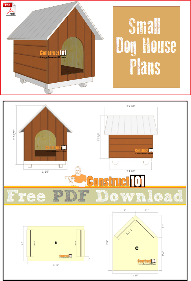 Small Dog House Plans PDF Download Construct101
