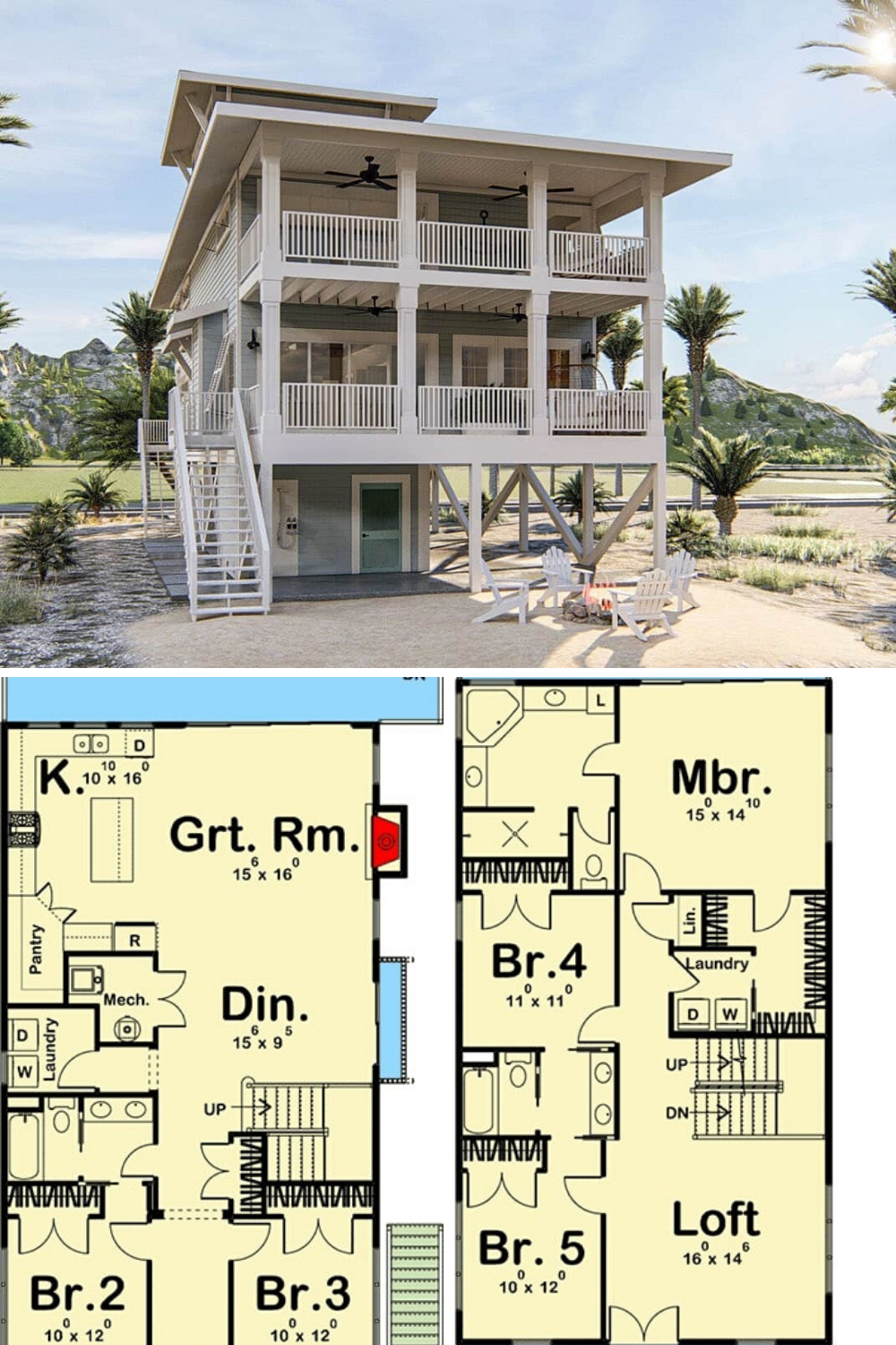 Step Inside Beach House With Open Floor Plan And A Lookout Tower 