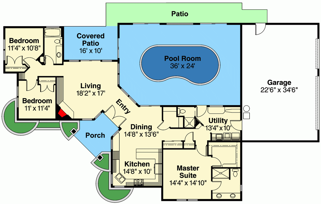 Striking Home Plan With Indoor Pool 72402DA Architectural Designs 