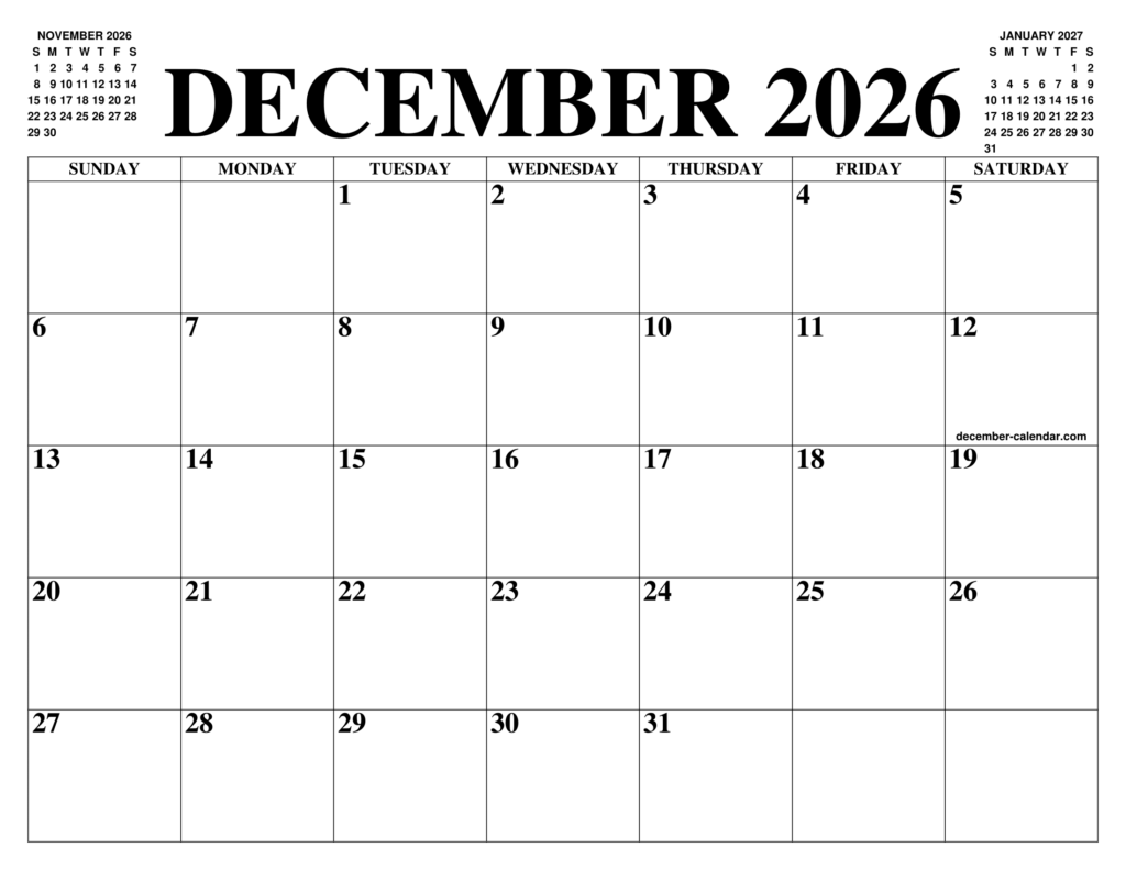 The December 2026 Calendar Page A Glimpse Into The Future Caleb C 