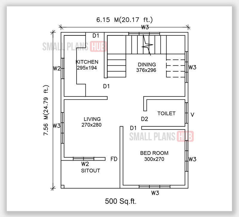 Three Low Budget 1000 Sq ft Three Bedroom House Plans For 120 Sq yard
