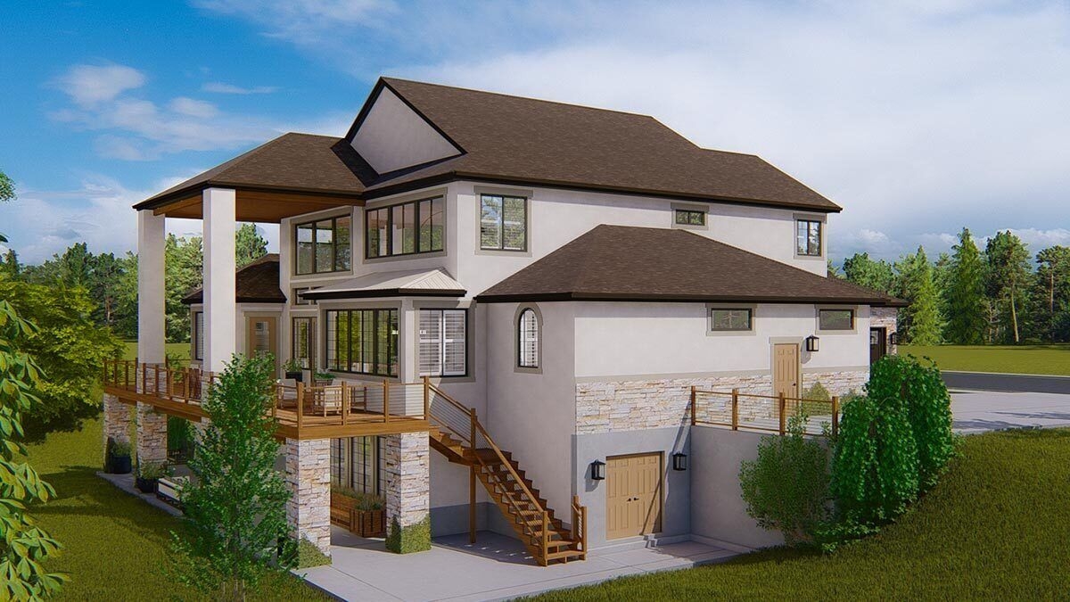 Traditional 2 Story House Plan With Optional Basement Apartment 
